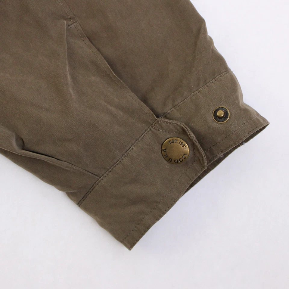 Jaqueta masculina IZOD tamanho grande marrom com zíper - Imagem 3 de 4