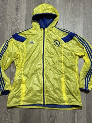 Rare Yellow Adidas Anthem Chelsea FC Mens Windbreaker Soccer Jacket Size XXL 2XL