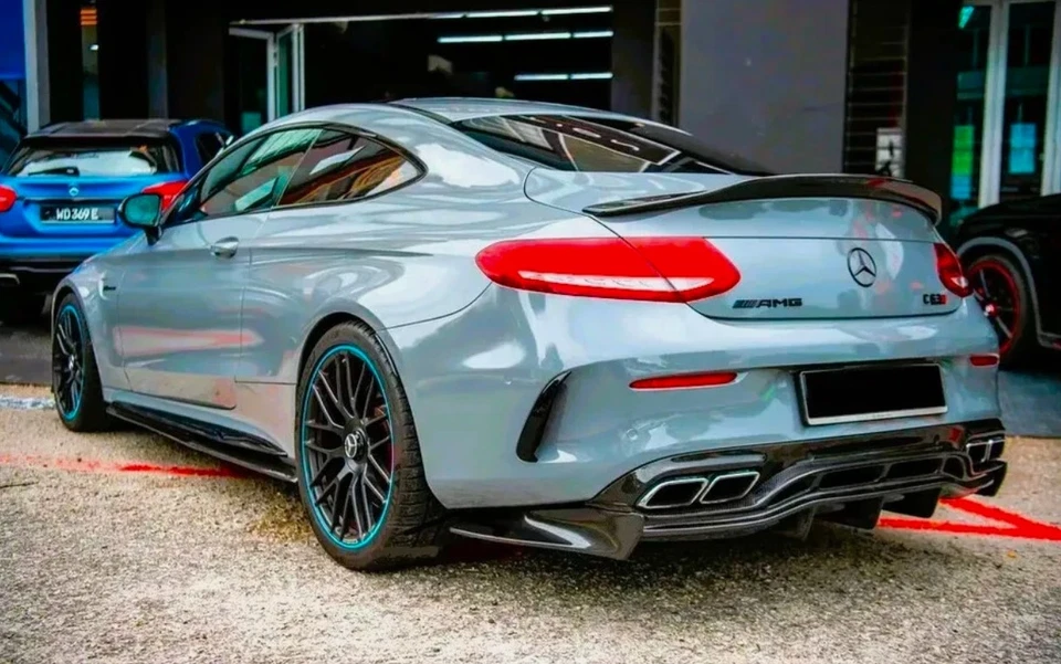 PSM Style Black Trunk Spoiler Wing Fit 2017-23 Mercedes Benz C205 C-Class Coupe - Imagem 2 de 4