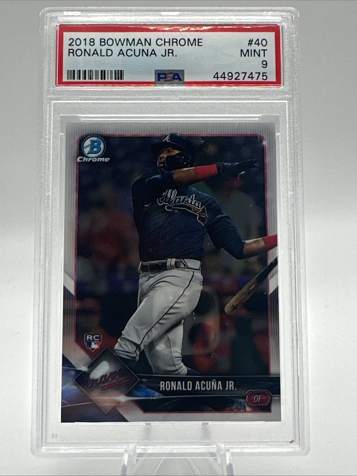 Ronald Acuna Jr  Braves 2018 Bowman Chrome #40 PSA 9