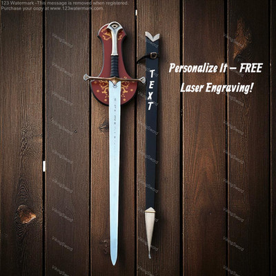 King Elendil Narsil Sword Aragorn Anduril The Hobbit w Custom Laser Premium Gift