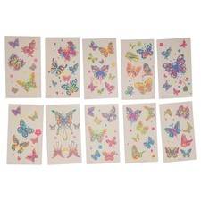 Water-Resistant Fake Tattoos Butterfly Temporary Tatto Assorted Color 1 Set
