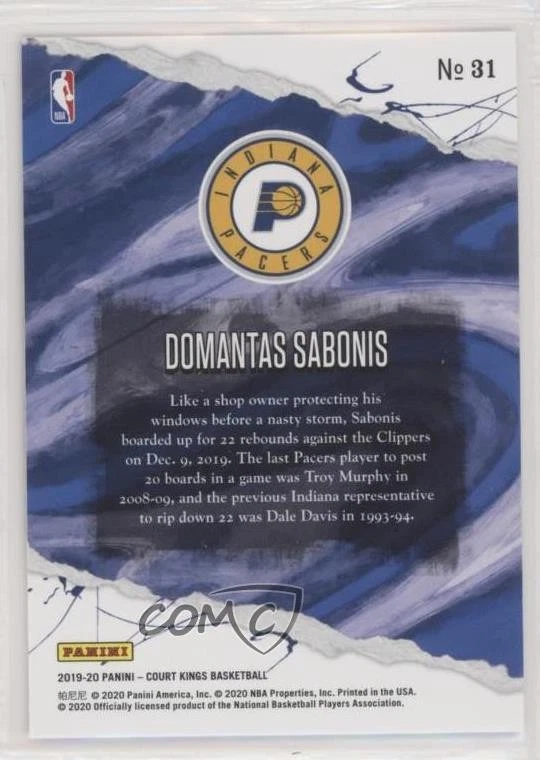 2019-20 Panini Court Kings Domantas Sabonis #31 - Image 2 of 2