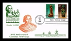 DR JIM STAMPS US COVER PUAS AMERICA CARVED FIGURE FDC COMBO CHRISTOPHER COLUMBUS