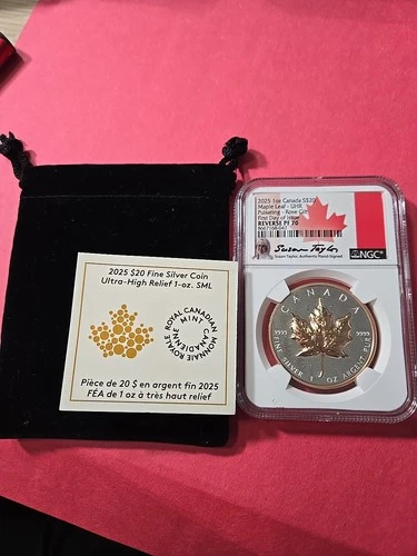 2025 $20 Canada Maple Leaf Rose Gilt Rev PF70 NGC FDOI SusanTaylor