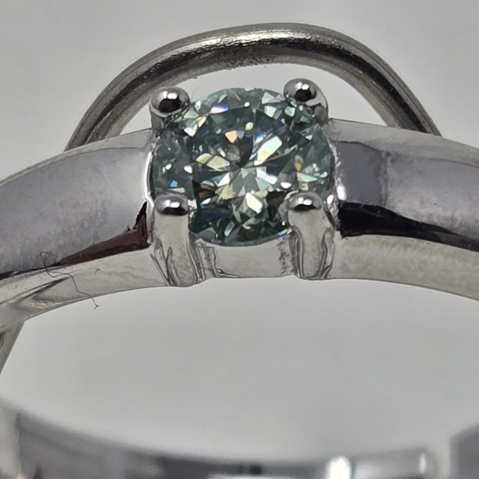 New 0.5ct Colored Moissanite Ring Round Brilliant GRA Certified Adjustable 6-12 image 4