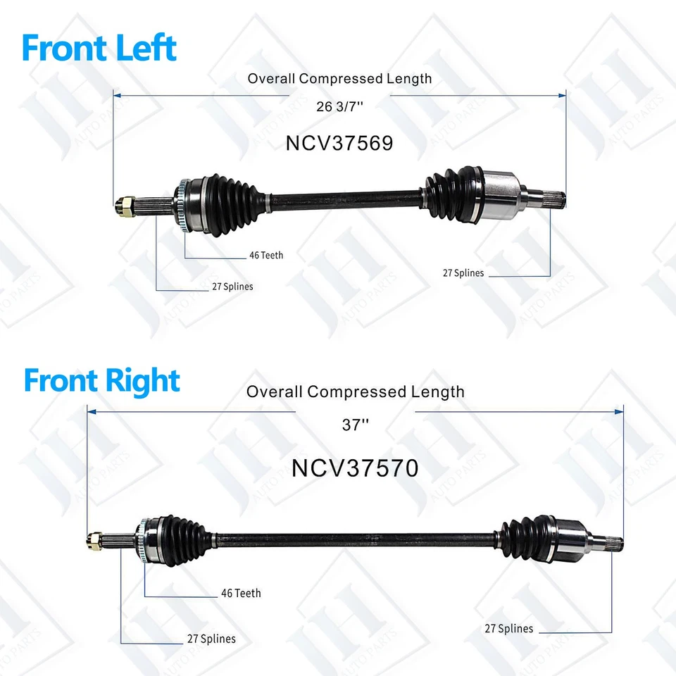 OE Front Left Right Pair CV Axle Shaft For 07-10 Hyundai Elantra FWD Auto Manual — 第 2/4 张图片