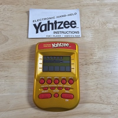 Hasbro 2002 Vintage Yahtzee Handheld Pocket Electronic Game Gold - TESTED