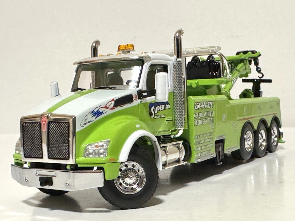 First Gear 1/50 Kenworth T880 – Dépanneuse Century 1060 Rotator, Modèle 50-3467, Miniature Diecast Blanche