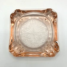 Vintage ADAM Jeanette Glass Co Pink Depression Glass Ashtray 3.25"