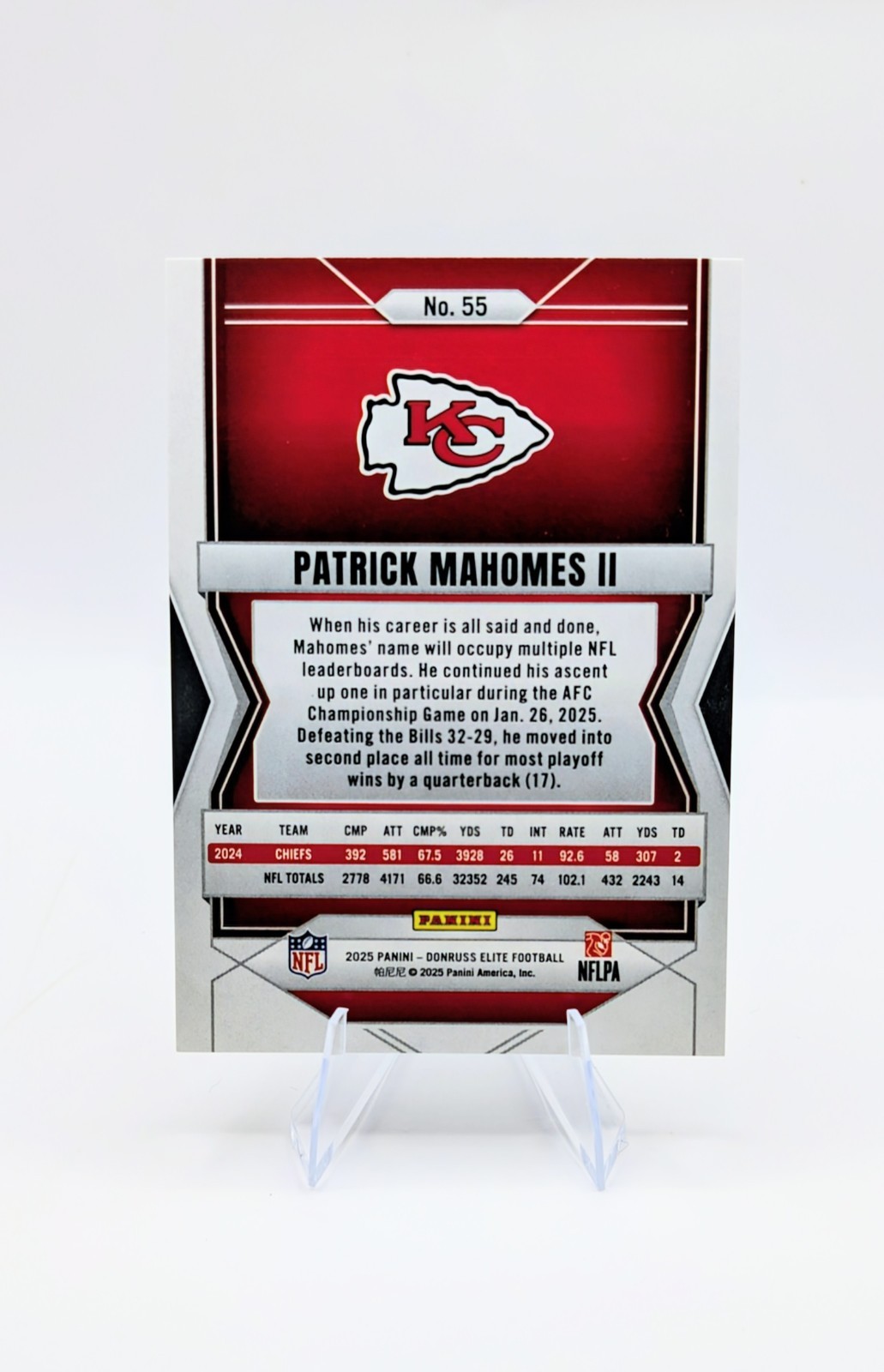2025 Donruss Elite PATRICK MAHOMES RAZZLE DAZZLE Kansas City Chiefs #55 CASE HIT