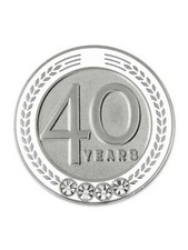 PinMart's 40 Years of Service Award Employee Recognition Gift Lapel Pin - White