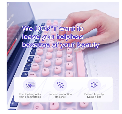 Keyboard Cover for Long Nails Silicone Raised Cover Protector Mac Compatible NEW - Photo 2/9