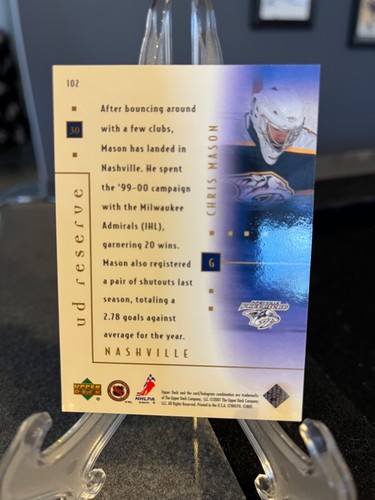 Chris Mason 2000-01 Upper Deck Reserve Rookies #102 - Nashville Predators - Picture 2 of 2