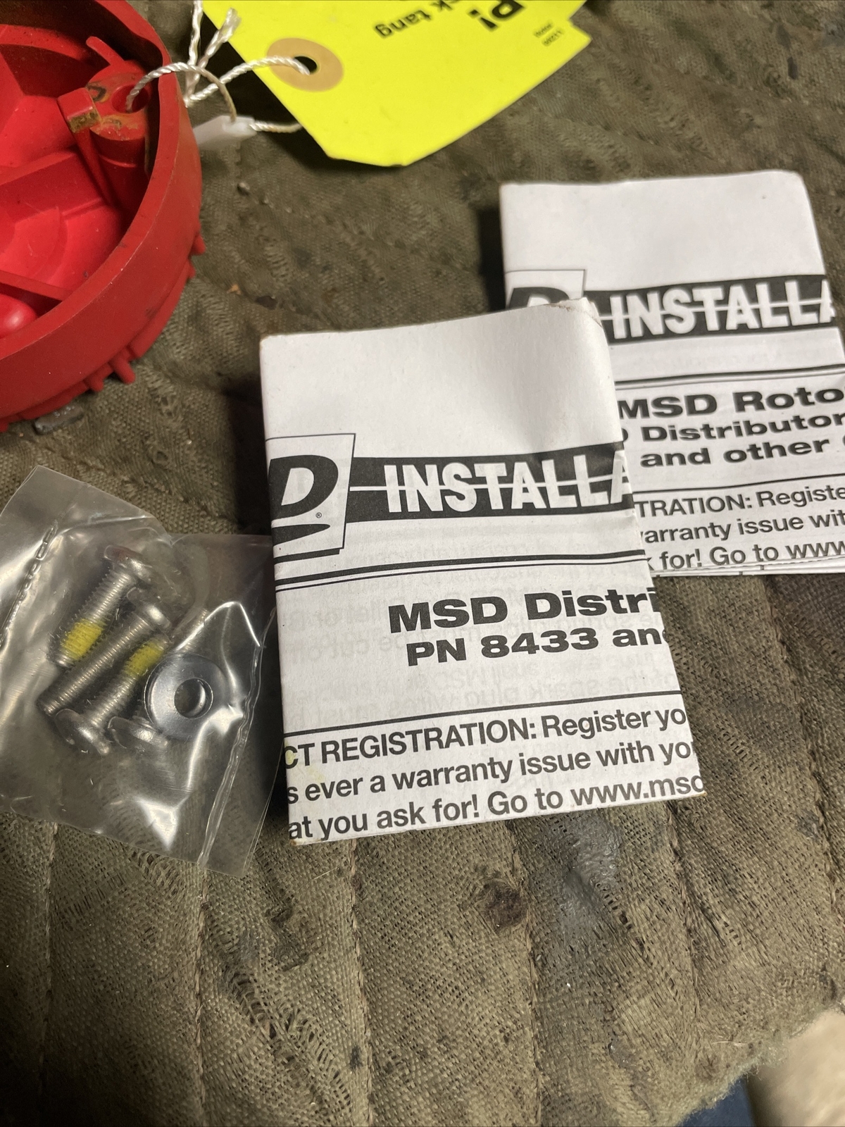 MSD 84335 RED Distributor Cap & Rotor Kit w/ Wire Retainer for Chevy V8