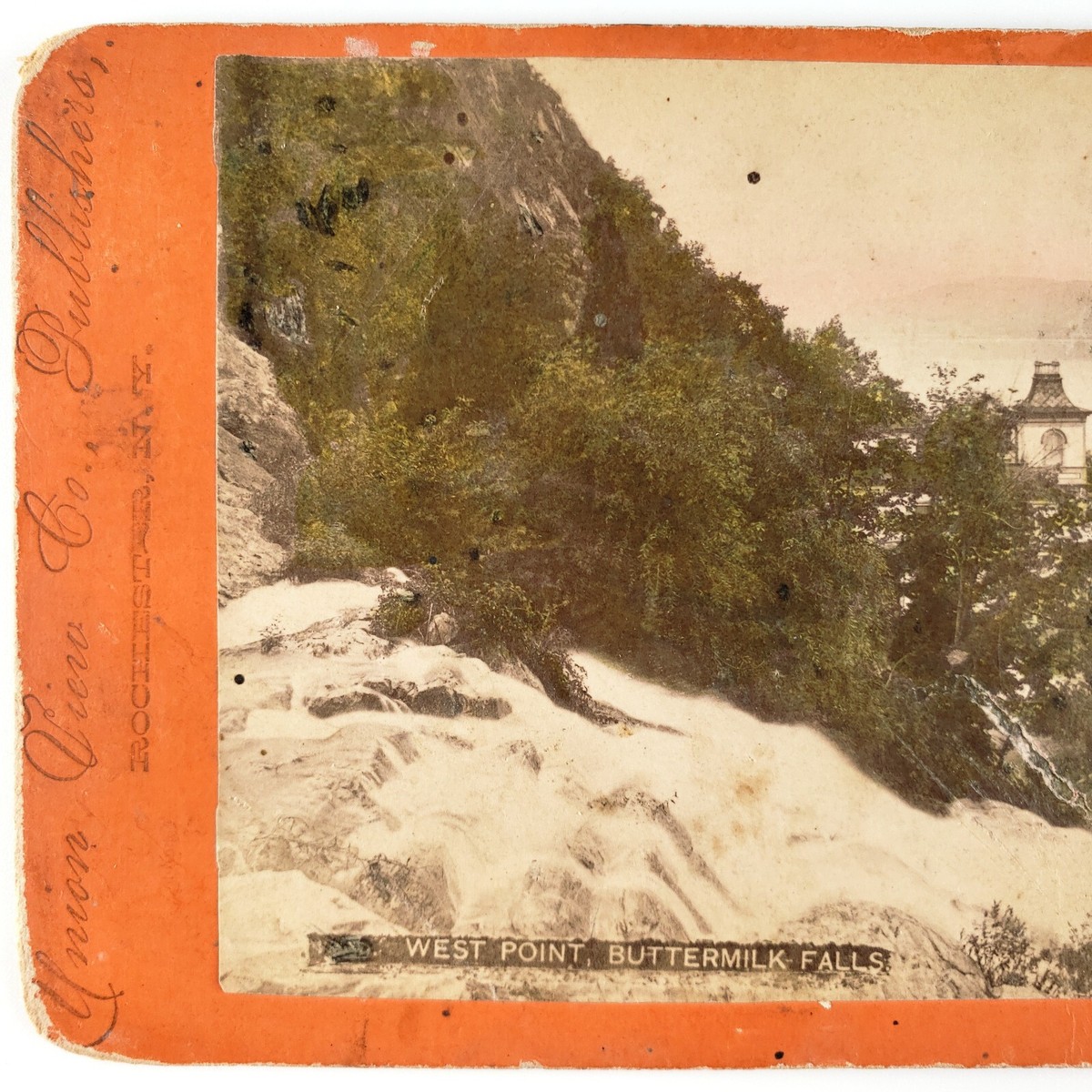West Point Buttermilk Falls Stereoview c1870 Highland New York