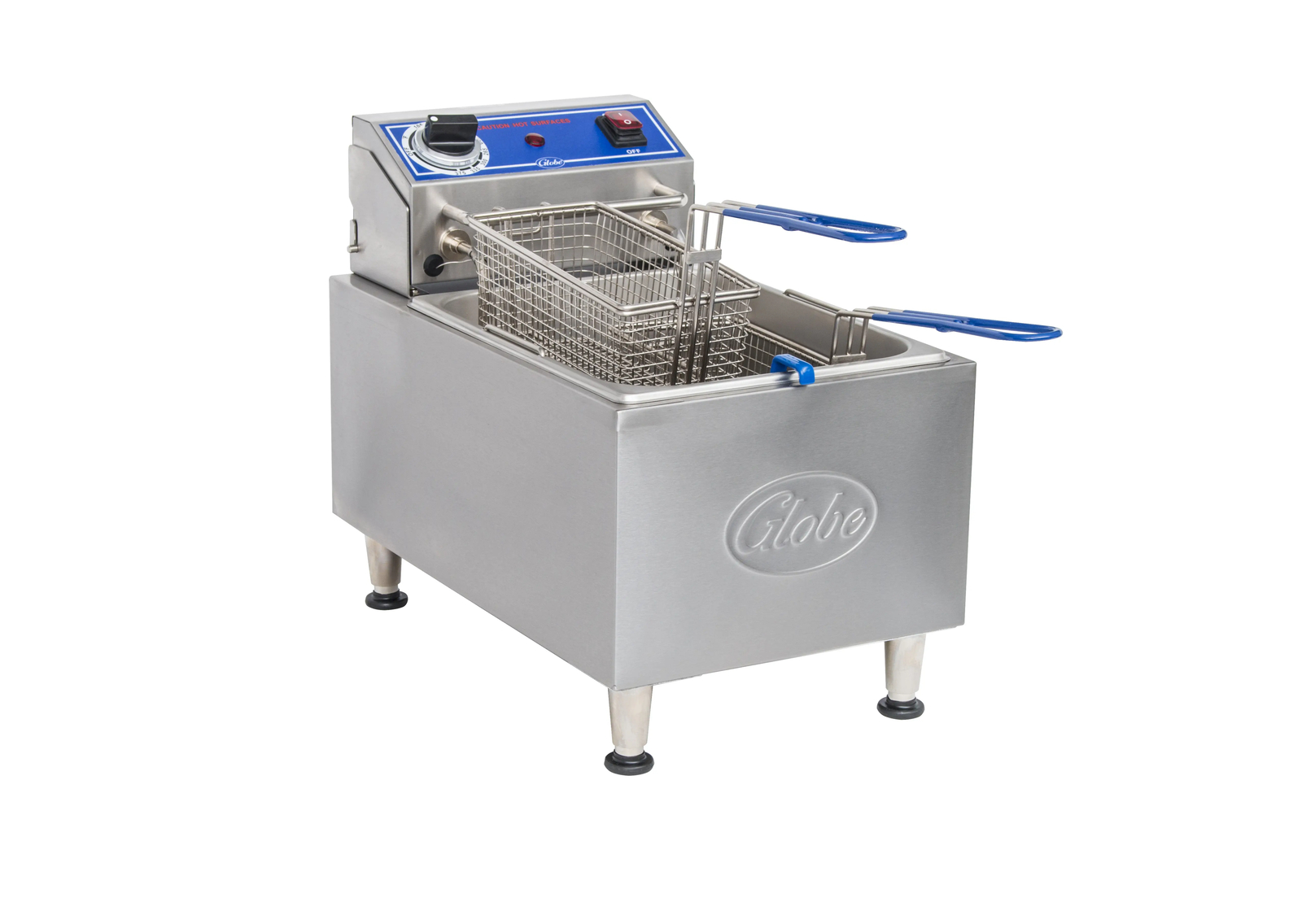 Globe PF10E 10 lb Stainless Steel Light Duty Electric Countertop Fryer
