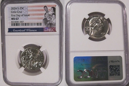 2024 S Celia Cruz 25c NGC MS 67  Women Quarter FDI First Day of Issue
