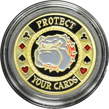 Protégez Vos Cartes Bulldog Poker Card Guard Protecteur Main Vendeur US 