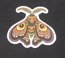 Beautiful Unique Nighttime Moth Sticker 2" x 2.25" D