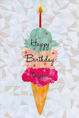 Pictura Triple Ice Cream Cone Birthday Card