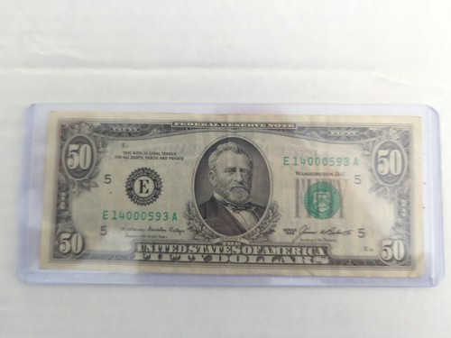 1985 $50 Dollar Bill S/N E14000593A