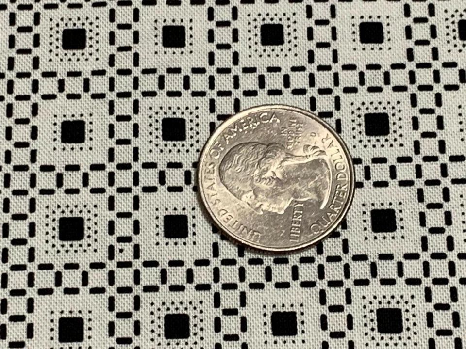 Tela Geométrica Cuadrada Diseños Blanco y Negro JR Algodón 1/4 Yarda 3321 Foto 4 de 4