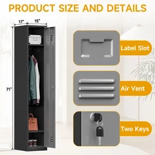 Metal Lockers Storage Cabinet w/ Door Locker for Office School Gym Hotel Home