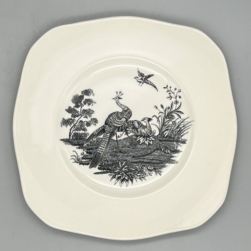 VTG WEDGWOOD Liverpool Birds BLACK TRANSFERWARE Dessert Salad Plate CHELSEA 2of2 - Picture 6 of 11