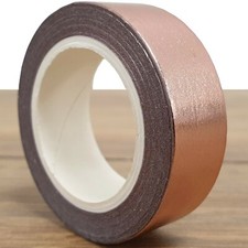 Elegant METALLIC FOIL WASHI TAPE 15mm Trim Sticky Craft Decorative Edge Roll 10M