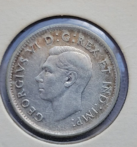 1944 CANADA - George VI - .800 Silver 10 Cents 1425
