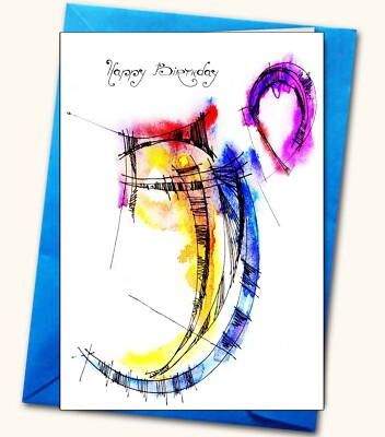 50., Architekt, Geburtstagskarte, Aquarell personalisiert, altersspezifisch