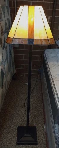 TIFFANY STYLE FLOOR LAMP WITH GLASS SHADE | 56.5" TALL | PAIR AVAIL | NEW IN BOX