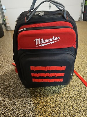 Milwaukee 48-22-8201 48-Pocket Hard Molded Ultimate Jobsite Backpack, Black/Red