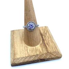 Light Amethyst CZ Sterling Silver Solitaire Ring Size 7,8,9
