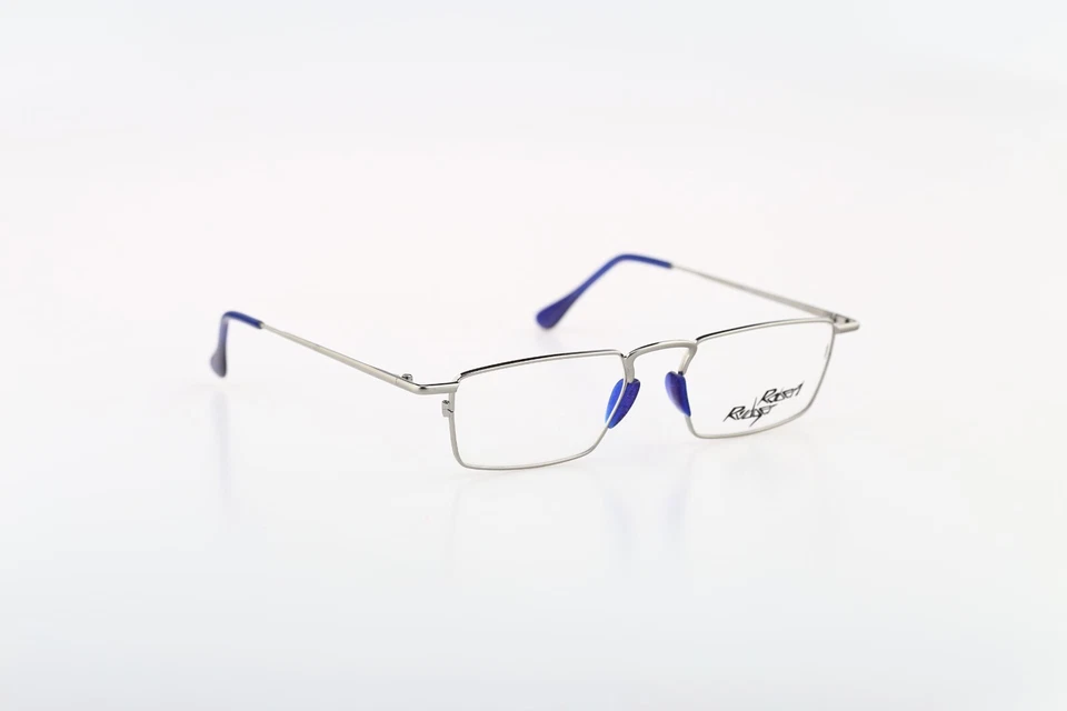 Robert Rudger 1030 112 10, 90s plata y azul rectangular gafas marcos NOS Foto 2 de 4