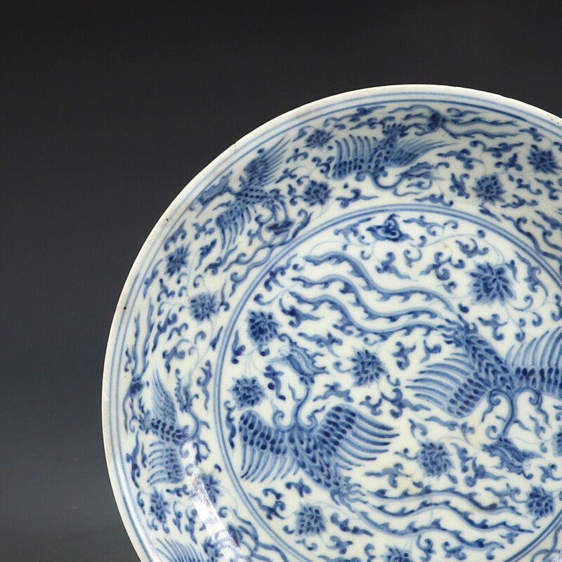 8" Rare China Porcelain the ming dynasty Entangled branch phoenix