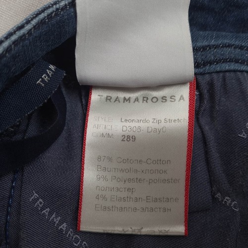 Pantalones de mezclilla elásticos con cremallera Tramarossa Leonardo para hombre talla W34 L34 azul cómodo de diseñador - Imagen 10 de 21