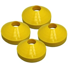 100 Yellow Disc Cones Soccer Football Track Field Marking Coaching Practice