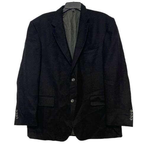 Oscar De La Renta Size 44 R Black Wool Twill Suit Jacket Mens Textured Vintage