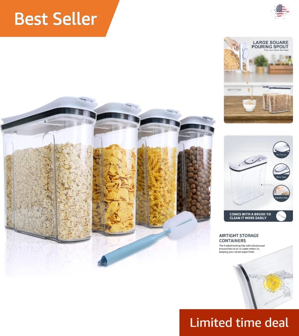 Airtight Food Storage Container W Lids for Flour, Sugar, Cereal, Dry Food 