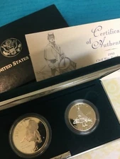 1995 CIVIL WAR BATTLEFIELD COMMEMORATIVE PROOF SILVER $ + 1/2$ Set from US MINT