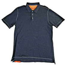 Robert Graham Polo Shirt Men's Medium Gray Flip Collar Short Sleeve Golf