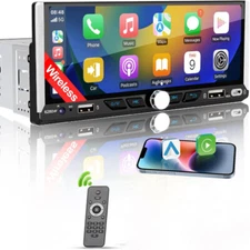 Single 1 DIN Car Radio GPS NAVI Carplay 6.9 Inch Stereo Player Android 15 2+64G