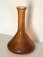 Loetz or Kralik Art Glass Vase Oil Spot Peach 7 1/4"