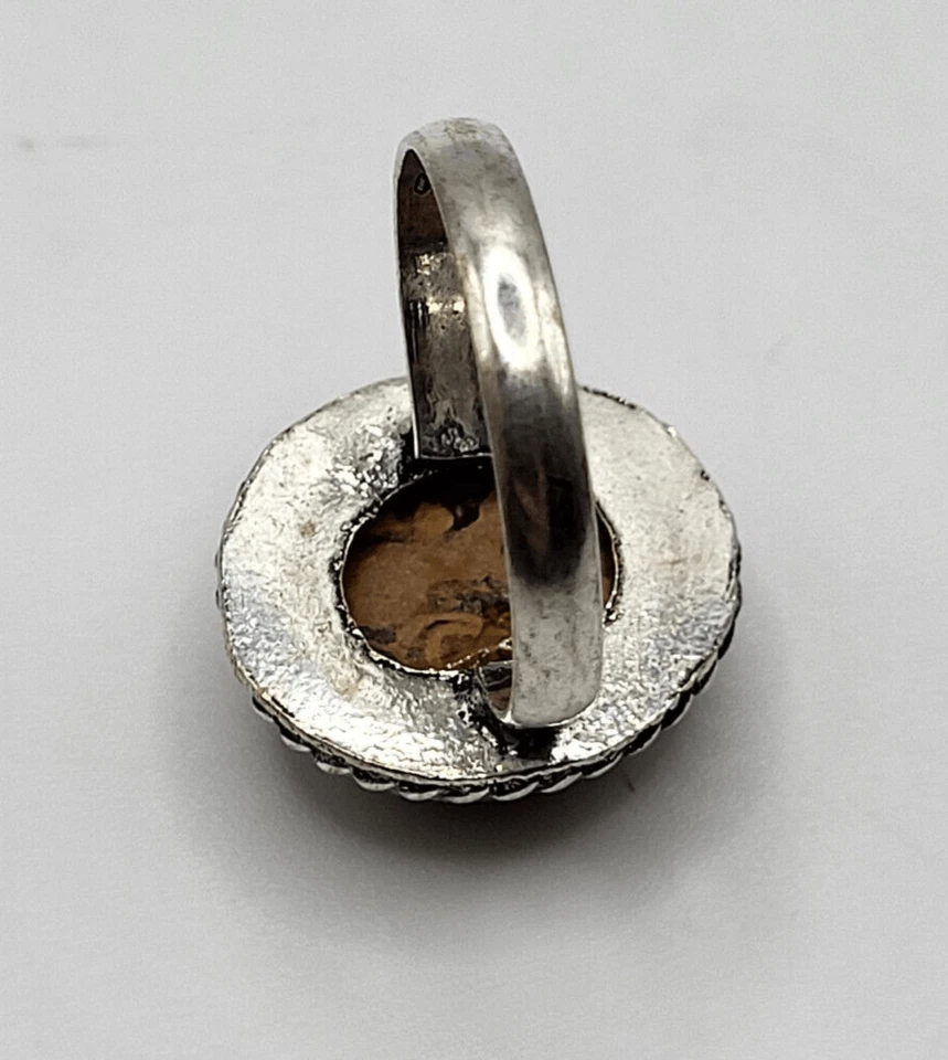 Anillo Cabujón Redondo Piedra Miriam Bohemio Talla 9.5 Foto 3 de 4