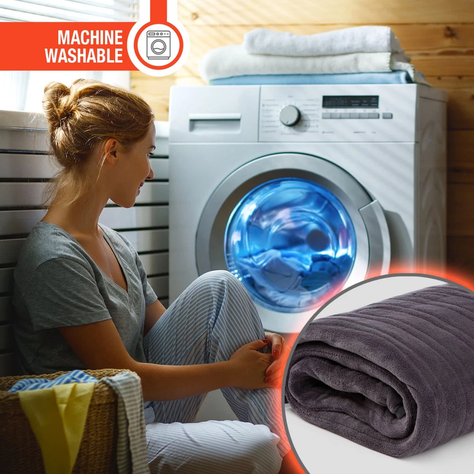 Wärmer Electric Coral-Sherpa Fleece Heated Throw Blanket Overheat Protection - Image 3 of 4