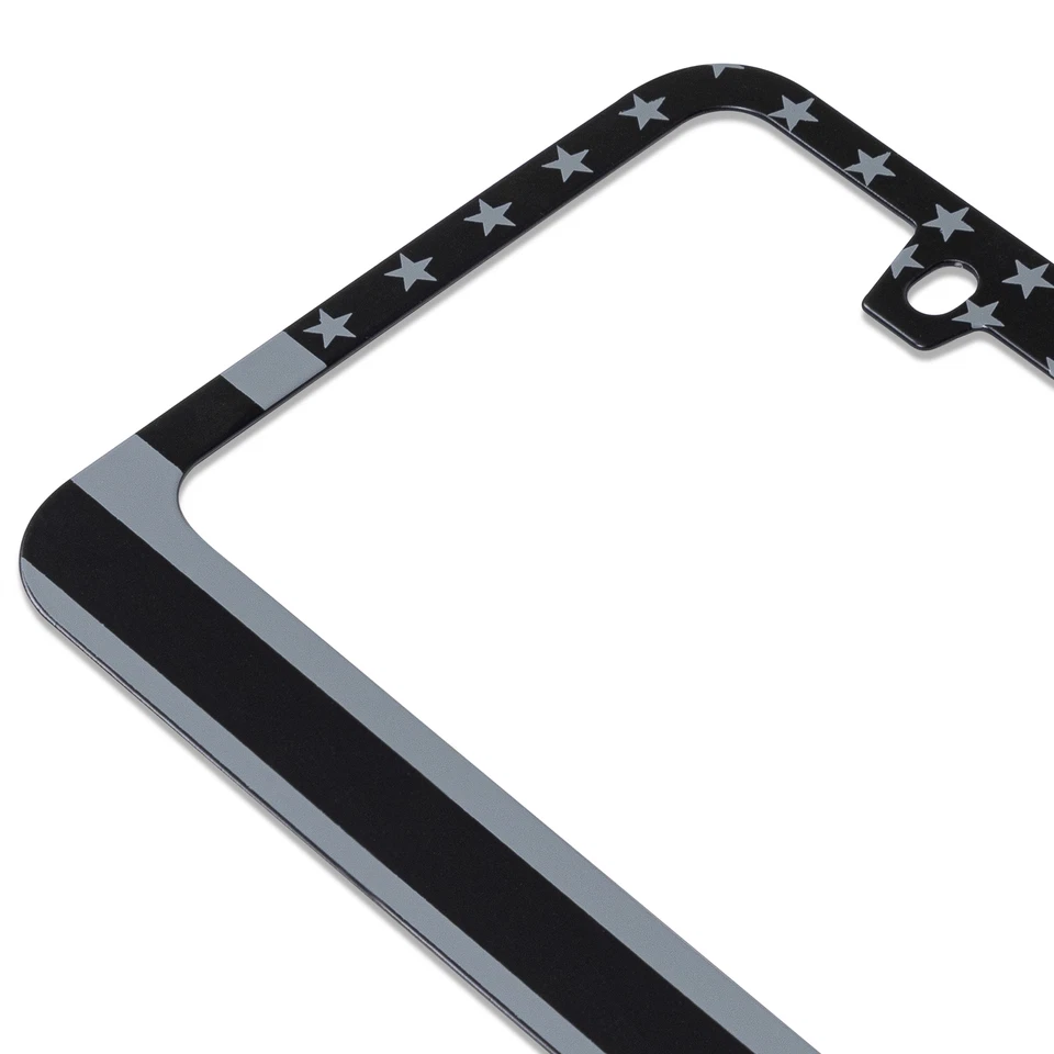 Marco de placa de metal mate negro y gris estilo bandera de Estados Unidos estadounidense universal Foto 2 de 4