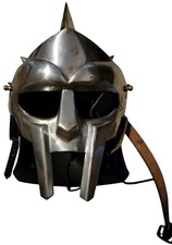 Gladiator 18 Gauge Steel Warrior Headgear Medieval Helmet Spaniard Maximus Roman
