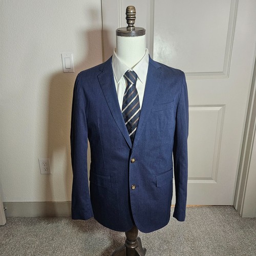 $168 NWT J Crew 38R Blazer Suit Jacket Men Ludlow Cotton Blend Dark Bluish Gray